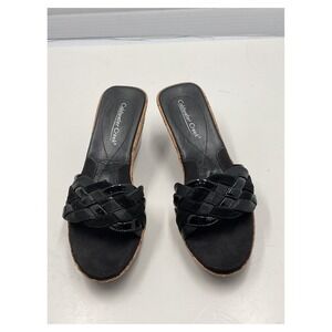 Coldwater‎ Creek Women's Black Woven Slide Sandals Size 8